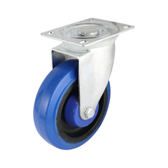 EHI - 125mm Blue Rubber Swivel Plate Castor | I62A15R125