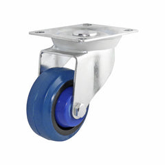 EHI - 75mm Blue Rubber Swivel Plate Castor | I62A15R75
