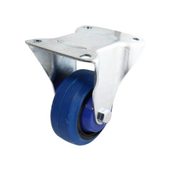 EHI - 75mm Blue Rubber Fixed Plate Castor | I63A15R75