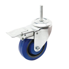 EHI - 100mm Blue Rubber Swivel Brake Expbolt Fitted | I64T15R100