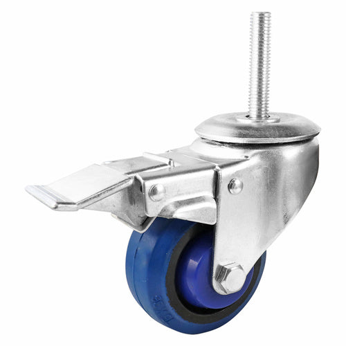 EHI - 75mm Blue Rubber Swivel Brake Expbolt Fitted | I64T15R75