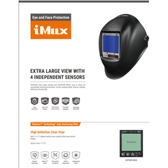 Weldtronic - TM. iMux 820S Auto Helmet (X Large).
Variable Shade 5-13 / Viewing Ares 95x85 / 4 Sensor / Class 1111 / Black | WH820.BK