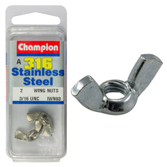 Champion - WING NUTS-STAINLESS STEEL-3/16"-UNC-316/A4 | IWN03