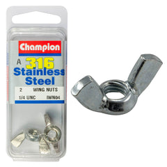 Champion - WING NUTS-STAINLESS STEEL-1/4"-UNC-316/A4 | IWN04