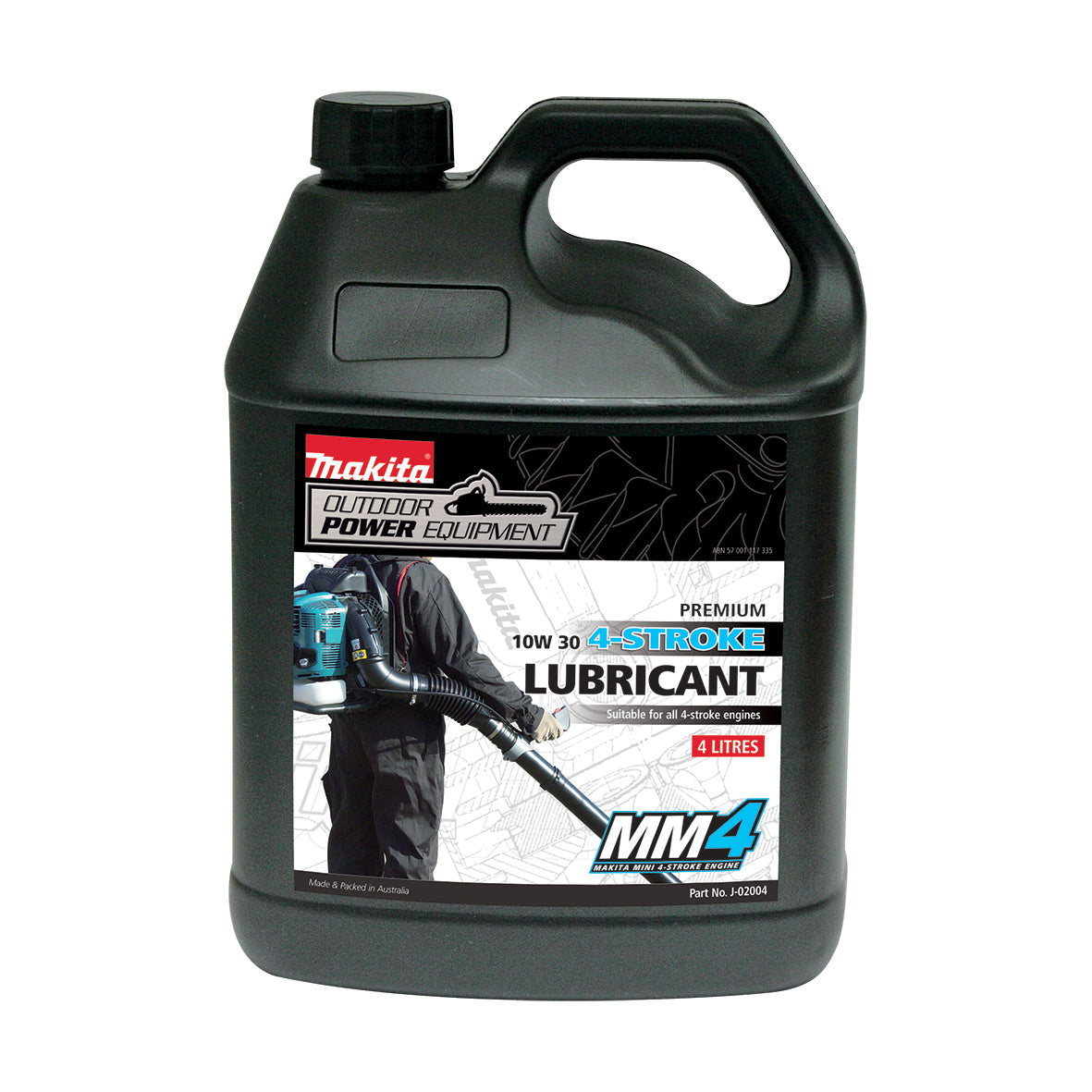 Makita OPE - Oil 4 Litre 4-Stroke Oil Sae 10W/30 - 1 Carton = 4 x 4L Bottles | J-02004