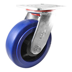 EHI - 150mm Blue Rubber Swivel Plate Castor | J22AZ83K150