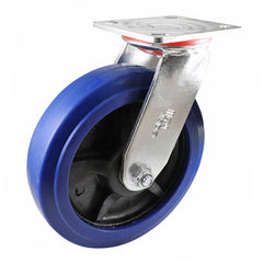 EHI - 200mm Blue Rubber Swivel Plate Castor | J22AZ83K200
