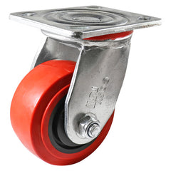 EHI - 100mm Red Urethane Swivel Plate Castor | J22AZ84K100