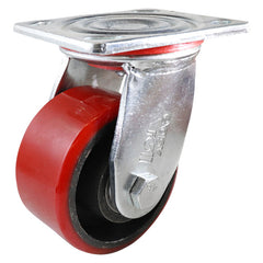 EHI - 100mm Red Urethane/ci Swivel Plate Castor | J22AZ85K100