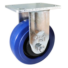 EHI - 125mm Blue Rubber Fixed Plate Castor | J23AZ83K125