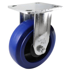 EHI - 150mm Blue Rubber Fixed Plate Castor | J23AZ83K150