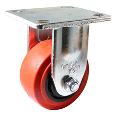 EHI - 100mm Red Urethane Fixed Plate Castor | J23AZ84K100A