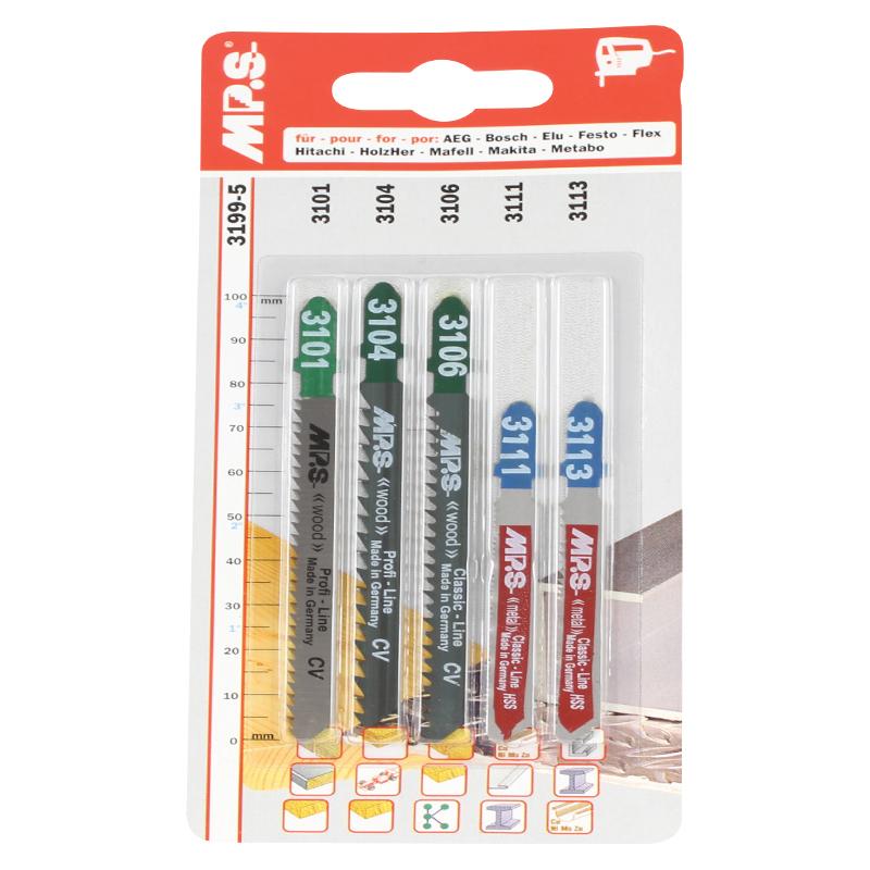 Alpha Assortment Jig Saw Blades, Euro Shank (x5)