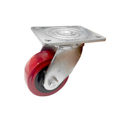 EHI - 100mm Red Urethane Swivel Plate Castor | J32AZ84K100