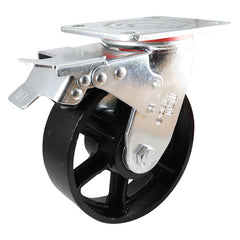 EHI - 125mm Cast Iron Swivel Plate Brake Castor | J32TZ82K125