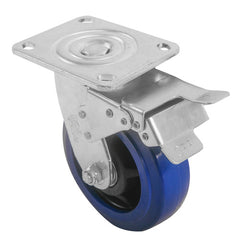 EHI - 150mm Blue Rubber Swivel Plate Brake Castor | J32TZ83K150