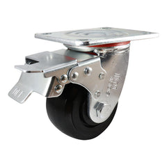 EHI - 100mm Black Nylon Swivel Plate Brake Castor | J32TZ87K100