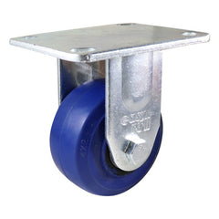EHI - 100mm Blue Rubber Fixed Plate Castor | J33AZ83K100