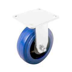 EHI - 150mm Blue Rubber Fixed Plate Castor | J33AZ83K150