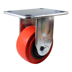EHI - 100mm Red Urethane Fixed Plate Castor | J33AZ84K100