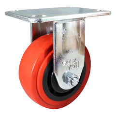 EHI - 125mm Red Urethane Fixed Plate Castor | J33AZ84K125
