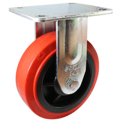 EHI - 150mm Red Urethane Fixed Plate Castor | J33AZ84K150