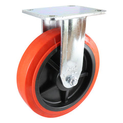 EHI - 200mm Red Urethane Fixed Plate Castor 400kg | J33AZ84K200H