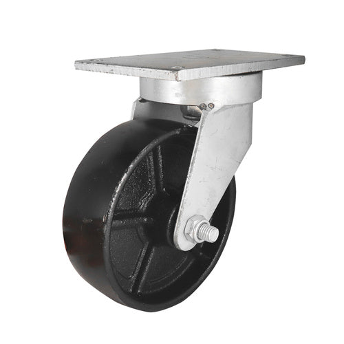 EHI - 150mm Cast Iron Swivel Plate W/bin Castor | J72AZ82G150