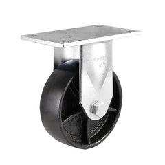 EHI - 150mm Cast Iron Fixed Plate W/bin Castor | J73AZ82G150