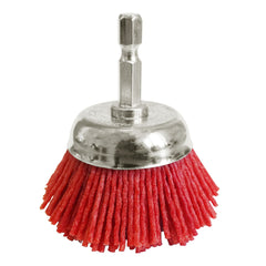 Josco - Brush Cup 50 - 80G 6.3 Hex Spindle Red Abrasive Nylon | JAC50R
