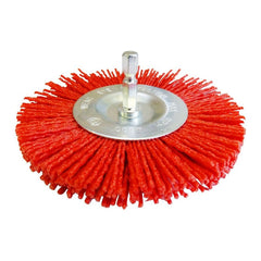 Josco - Brush Wheel 100 - 80G 6.3 Hex Spindle Red Abrasive Nylon | JAW100R