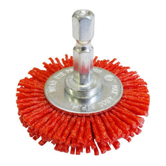 Josco - Brush Wheel 50 - 80G 6.3 Hex Spindle Red Abrasive Nylon | JAW50R
