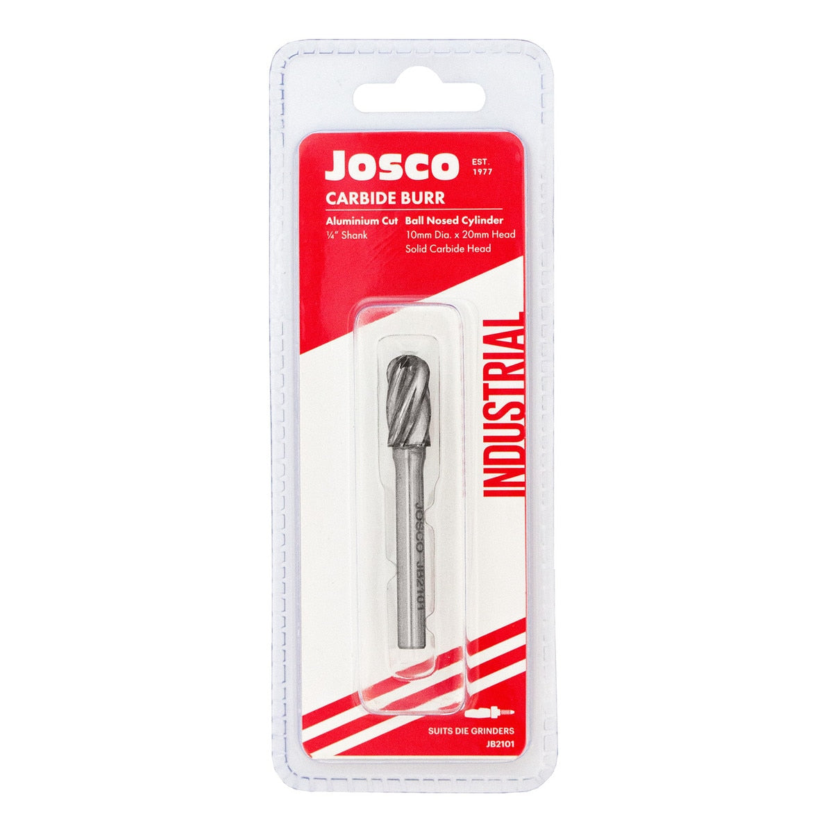 Josco - Burr ACut 10 x 20 - 1/4 Shank Cylinder Ball Nose | JB2101