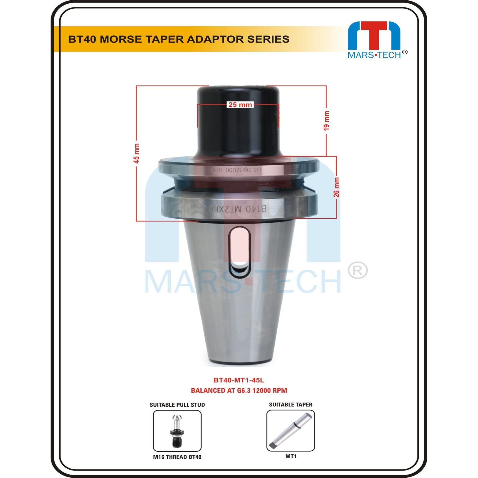 Action Morse Taper Adaptor Mt1