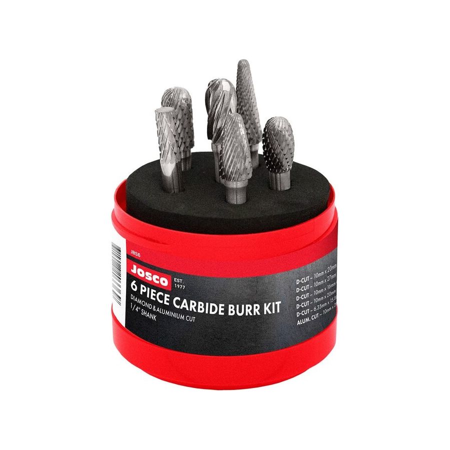 Josco - Burr Kit 6pc 1/4 Shank  Carbide | JBS6