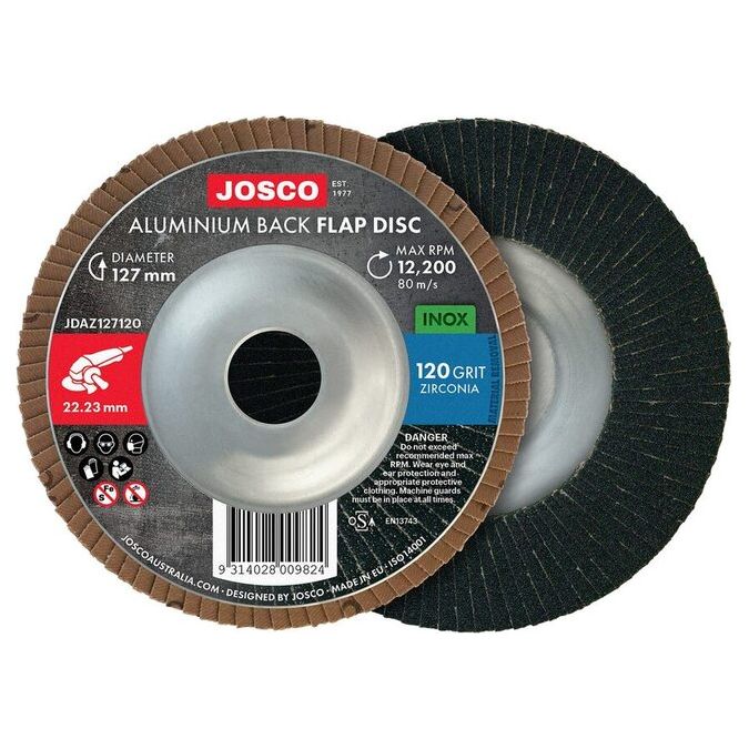 Josco - Flap Disc Zirconia 127 Aluminium Backed 120g | JDAZ127120