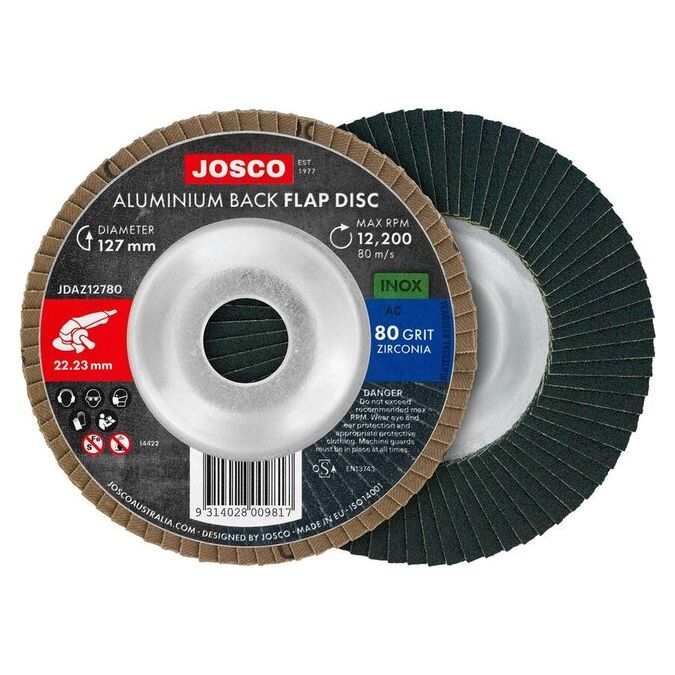 Josco - Flap Disc Zirconia 127 Aluminium Backed 80g | JDAZ12780
