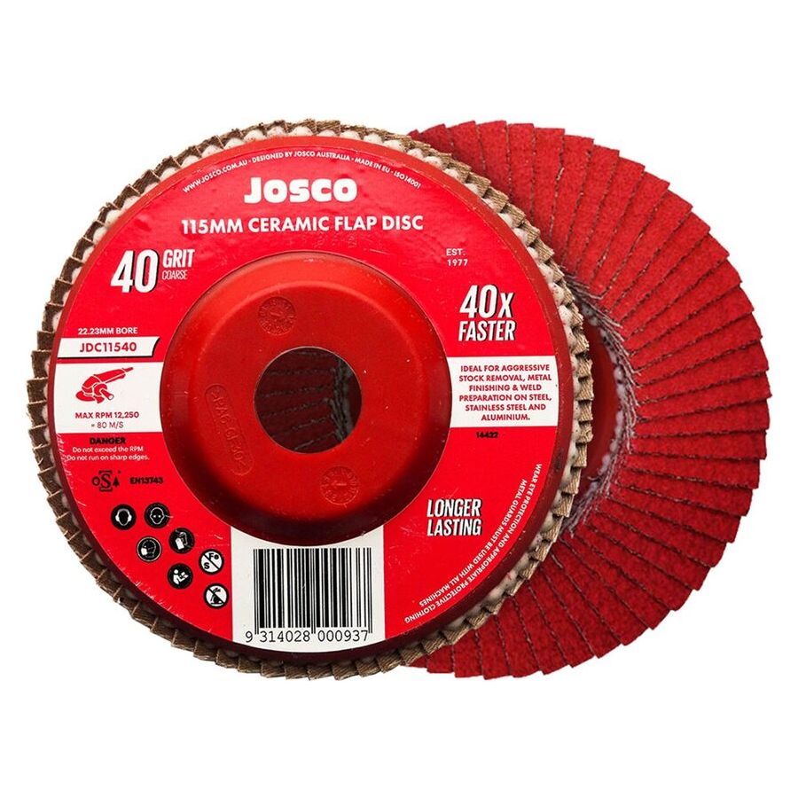 Josco - Flap Disc 115 x 22 - 40G Ceramic | JDC11540