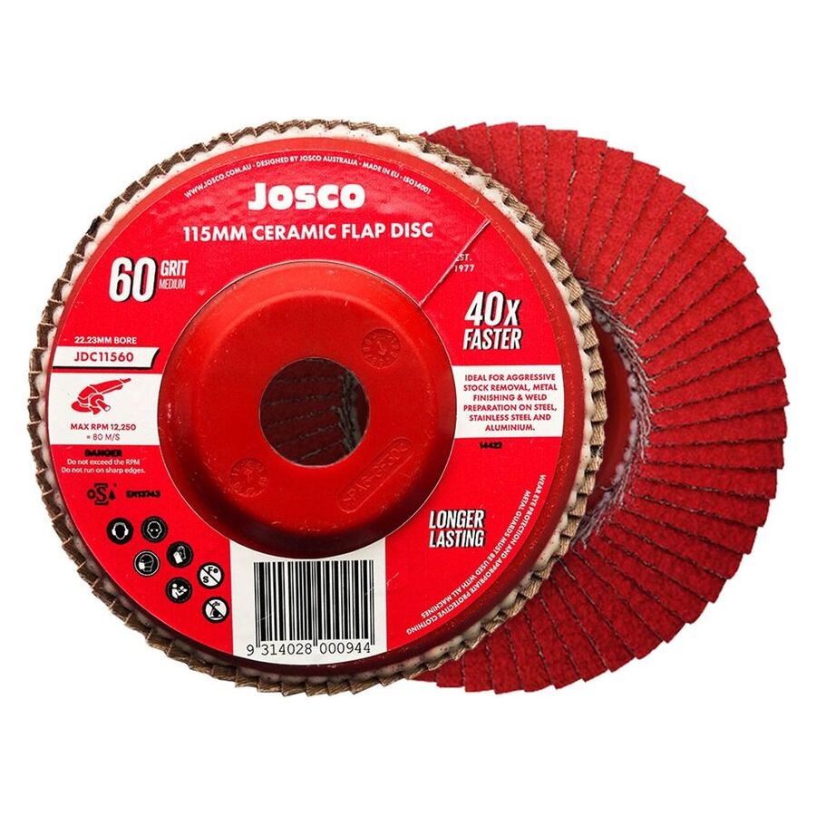 Josco - Flap Disc 115 x 22 - 60G Ceramic | JDC11560
