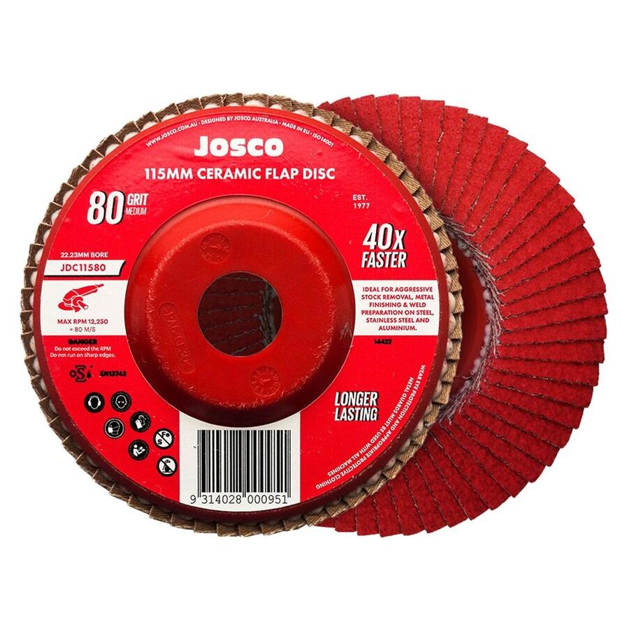 Josco - Flap Disc 115 x 22 - 80G Ceramic | JDC11580