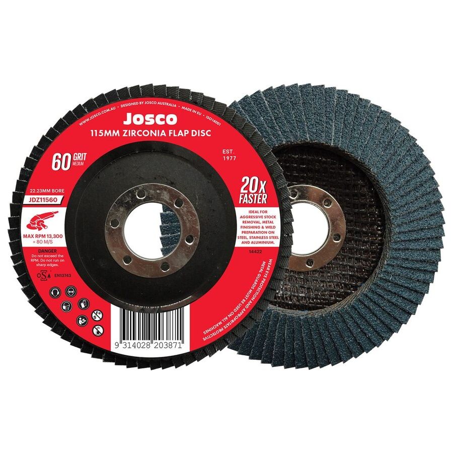 Josco - Flap Disc 115 x 22 - 60G Zirconia | JDZ11560