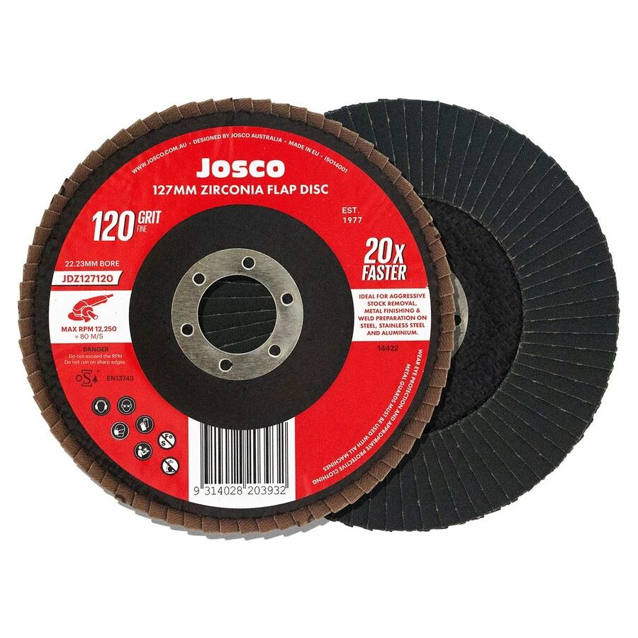Josco - Flap Disc 127 x 22 - 120G Zirconia | JDZ127120