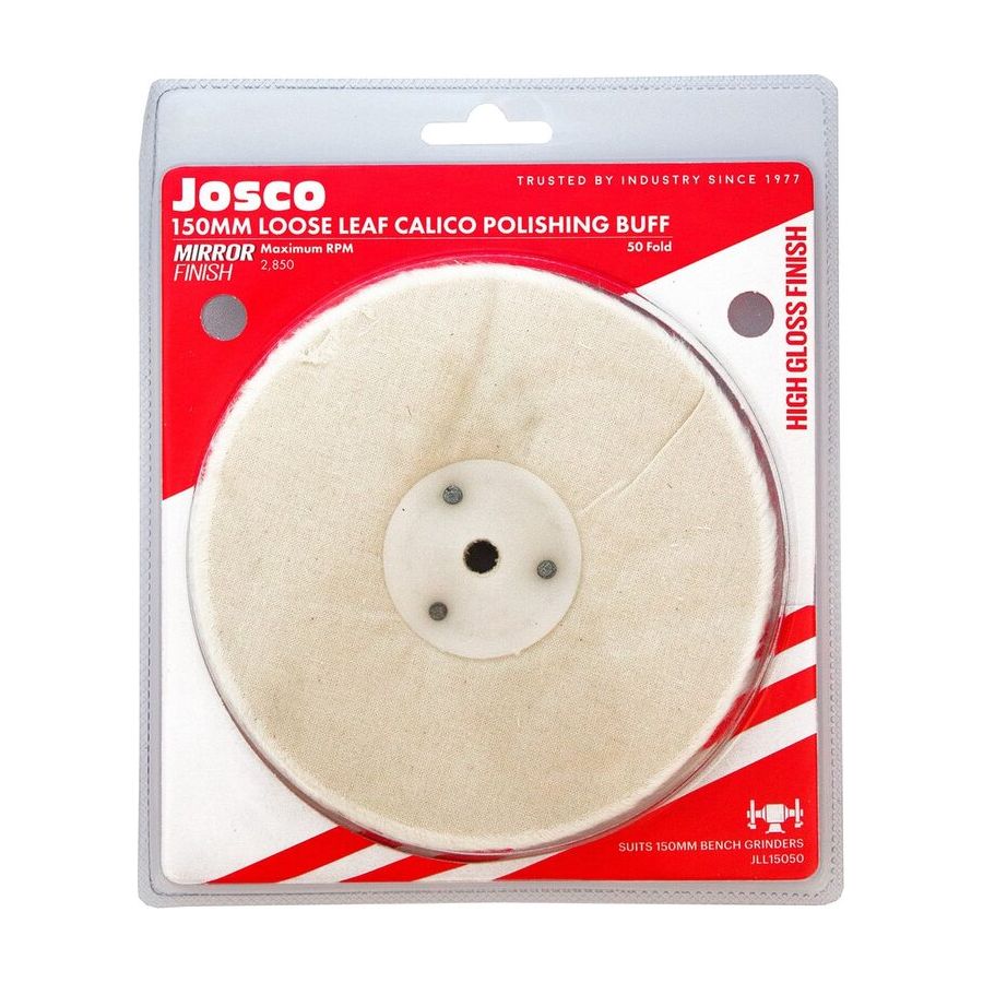 Josco - Polishing Wheel 150 x 15 - 50 Fold Calico Loose Leaf | JLL15050
