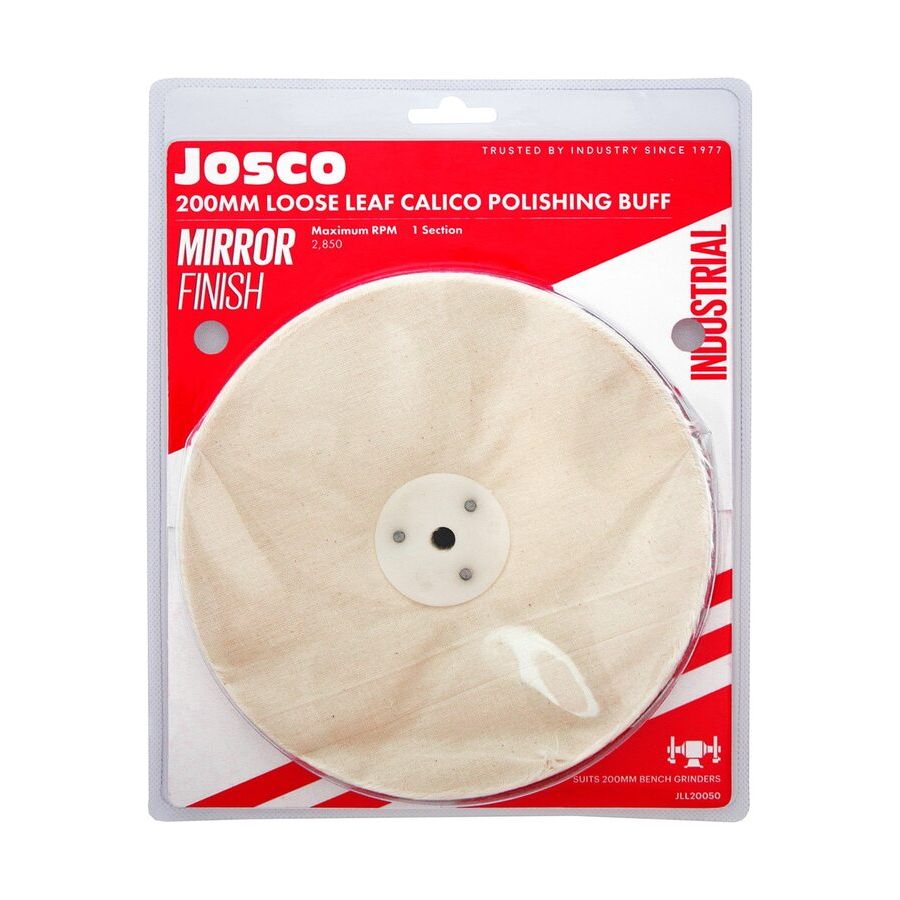 Josco - Polishing Wheel 200 x 15 - 50 Fold Calico Loose Leaf | JLL20050