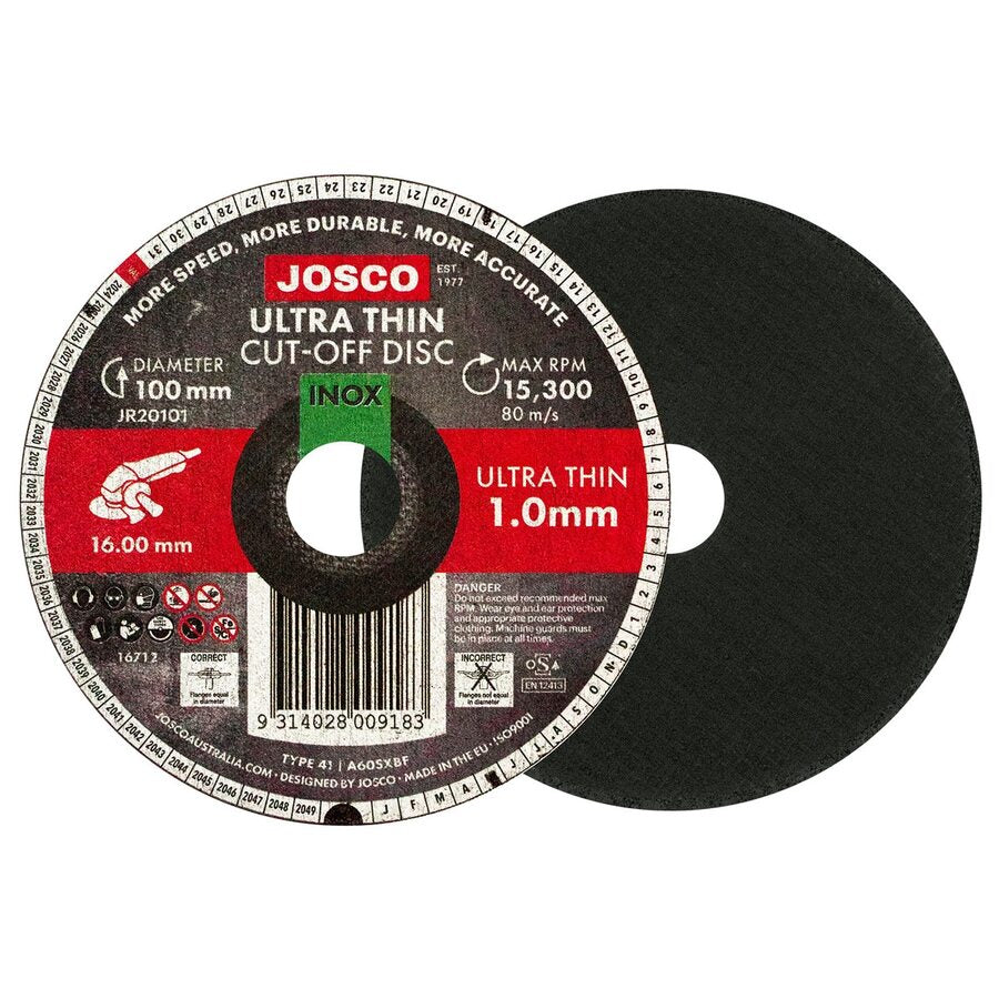 Josco - Cut-Off Disc UT Stainless 100 x 1.0 - 16.0 | JR20101