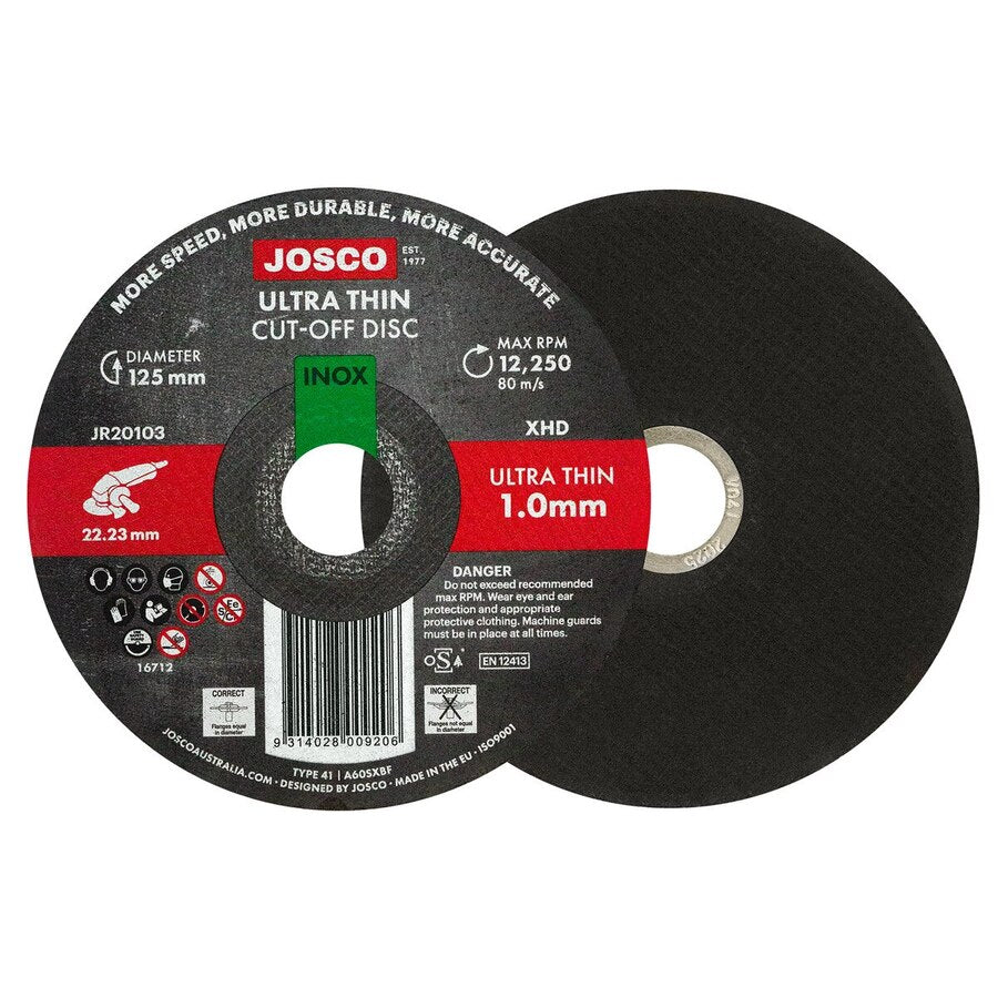 Josco - Cut-Off Disc UT Stainless 125 x 1.0 - 22.23 | JR20103