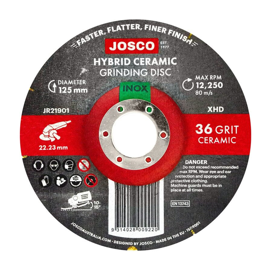 Josco - Grinding Disc Hybrid 125mm 22.23 Ceramic 36g | JR21901