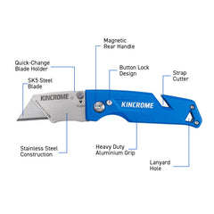 Kincrome - Heavy Duty Folding Utility Knife Magnetic | K060014