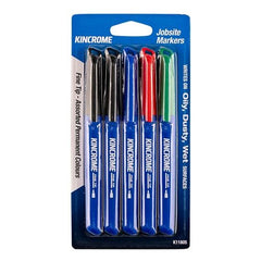 Kincrome Permanent Fine Tip Marker 5 Pack Assorted Colours | K11805