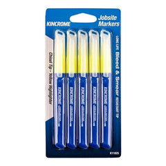 Kincrome Highlighter Chisel Tip 5 Pack Yellow | K11825